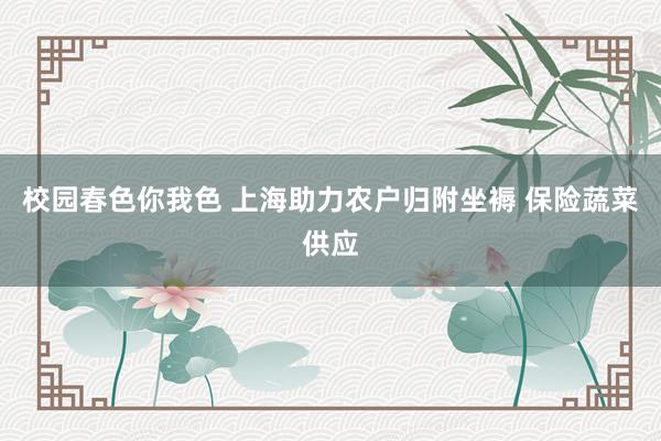 校园春色你我色 上海助力农户归附坐褥 保险蔬菜供应