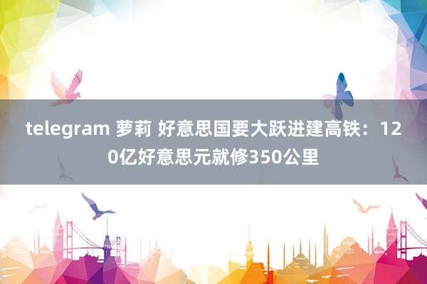 telegram 萝莉 好意思国要大跃进建高铁：120亿好意思元就修350公里