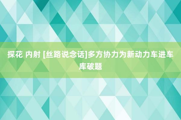 探花 内射 [丝路说念话]多方协力为新动力车进车库破题