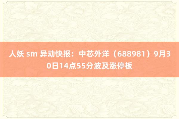 人妖 sm 异动快报：中芯外洋（688981）9月30日14点55分波及涨停板