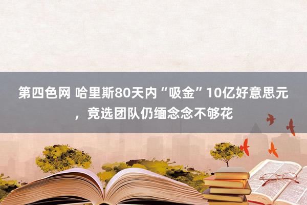 第四色网 哈里斯80天内“吸金”10亿好意思元，竞选团队仍缅念念不够花