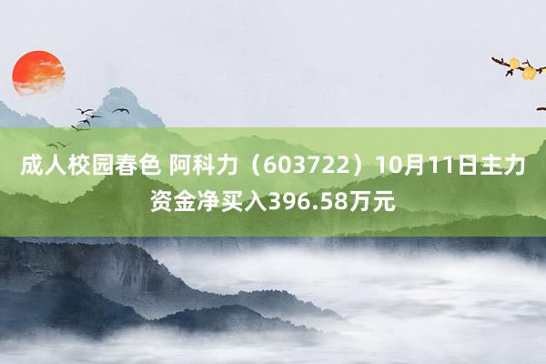 成人校园春色 阿科力（603722）10月11日主力资金净买入396.58万元