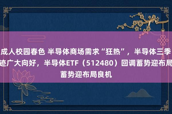 成人校园春色 半导体商场需求“狂热”，半导体三季报事迹广大向好，半导体ETF（512480）回调蓄势迎布局良机