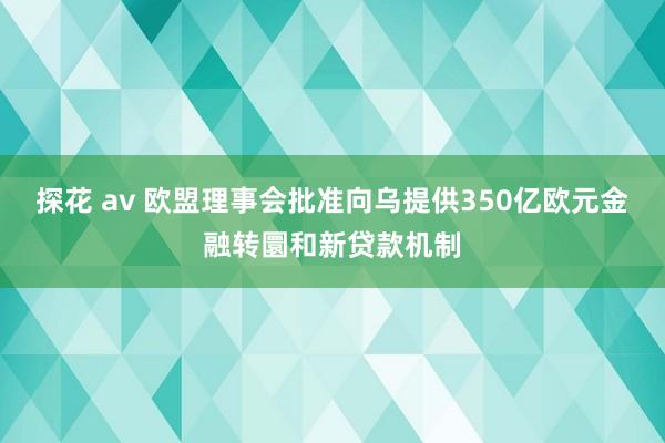 探花 av 欧盟理事会批准向乌提供350亿欧元金融转圜和新贷款机制