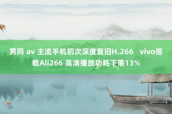 男同 av 主流手机初次深度复旧H.266   vivo搭载Ali266 高清播放功耗下落13%