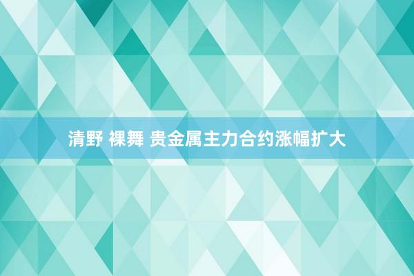 清野 裸舞 贵金属主力合约涨幅扩大