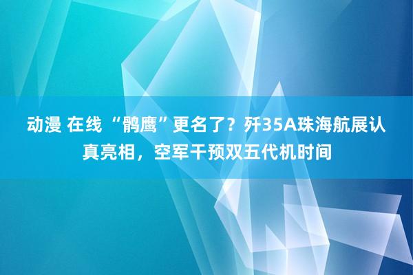 动漫 在线 “鹘鹰”更名了？歼35A珠海航展认真亮相，空军干预双五代机时间