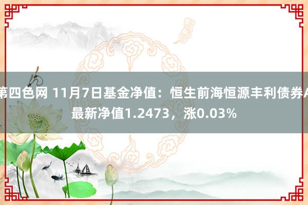 第四色网 11月7日基金净值：恒生前海恒源丰利债券A最新净值1.2473，涨0.03%