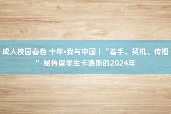 成人校园春色 十年•我与中国丨“着手、契机、传播” 秘鲁留学生卡洛斯的2024年