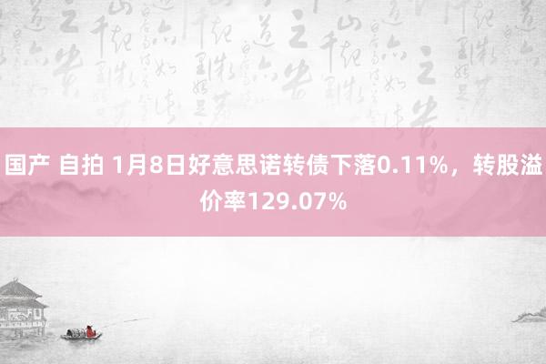 国产 自拍 1月8日好意思诺转债下落0.11%，转股溢价率129.07%