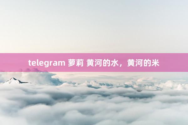 telegram 萝莉 黄河的水，黄河的米