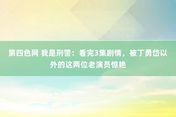 第四色网 我是刑警：看完3集剧情，被丁勇岱以外的这两位老演员惊艳