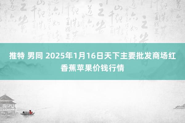 推特 男同 2025年1月16日天下主要批发商场红香蕉苹果价钱行情